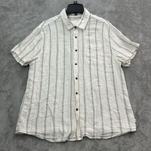 Katin Shirt Men’s XL Striped Short Sleeve Button Up Cream Camp Outdoor Casual